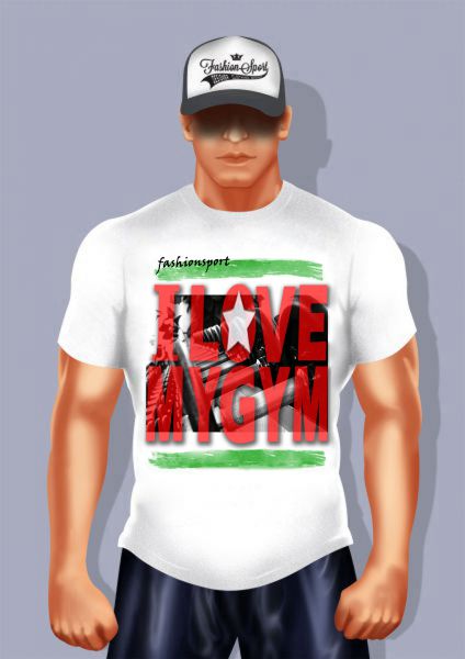 Дизайнерские футболки FS:I Love my GYM (red) ― FashionSport.ru – коллекция футболок для различных видов спорта.