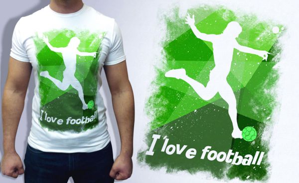 Дизайнерская спортивная Футболка FashonSport - I Love Footbal