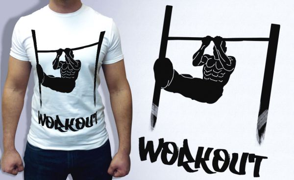 Дизайнерская спортивная футболка WORKOUT 3